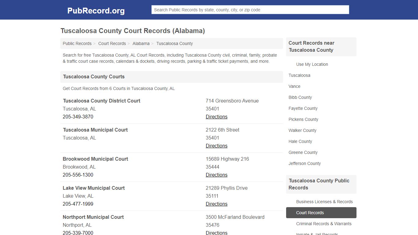 Free Tuscaloosa County Court Records (Alabama Court Records)